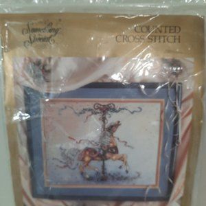 Something Special Carousel Horse & Ribbons Counted Cross Stitch #50569 NOS 1990